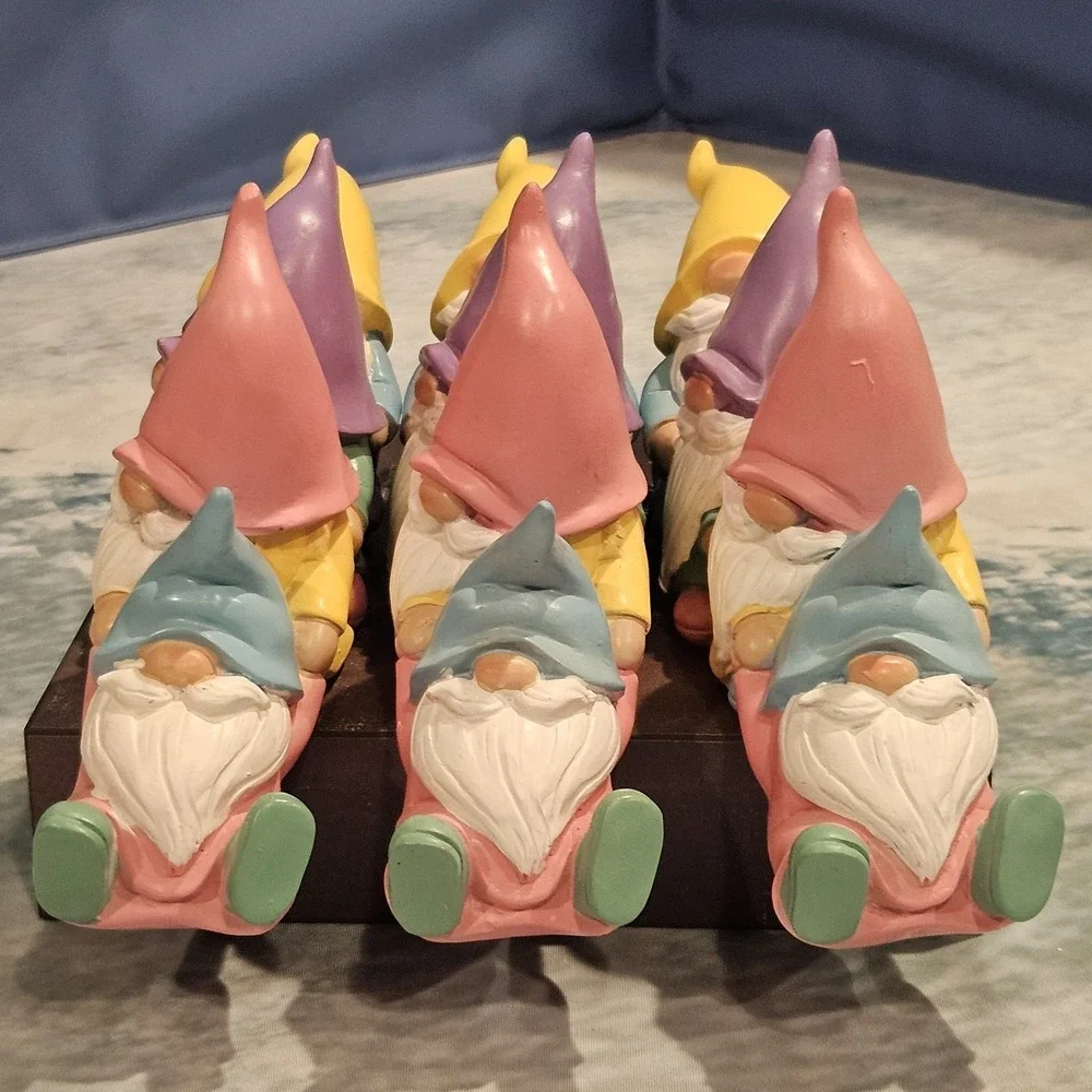 Pastel Spring Easter Gnome Figurines Set Of 3 Shelf Sitters‎